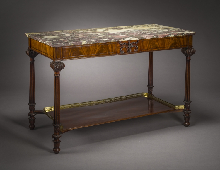 Pier Table with Carved Tablet, about 1805&ndash;10, Thomas Seymour (1772&ndash;1848) with Thomas Wightman (1759&ndash;1827) as carver, Boston