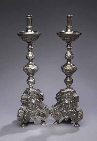 A Pair Sterling Silver Candlesticks