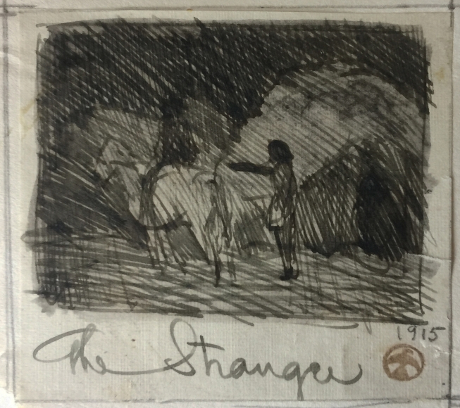 MAYNARD DIXON THE STRANGER INK SKETCH