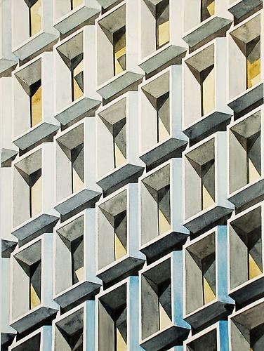 Amy Park, Post Office With Golden Light (NYC) (2010)