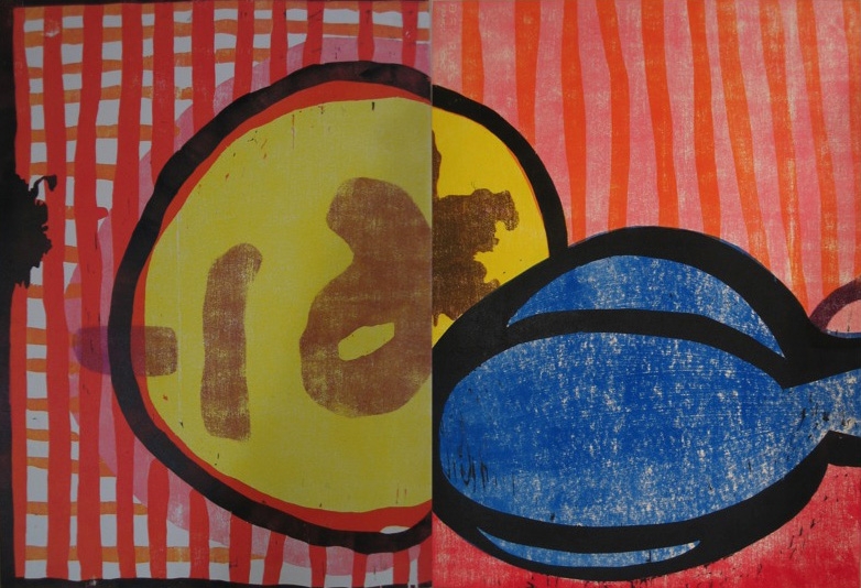 Mildred Beltre, Chance Woodcut (diptych), 2006