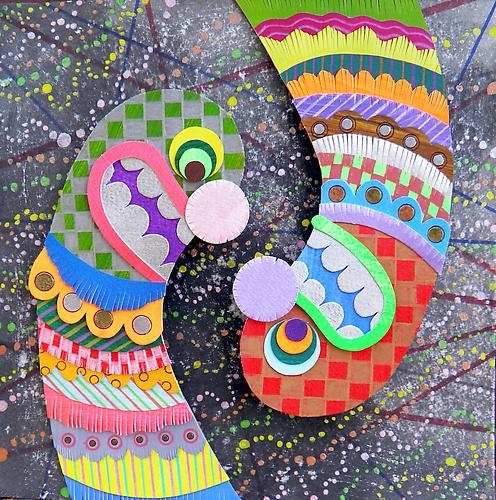Clownepillars (2012) Paper, Acrylic, Ink, Other Drawing Media