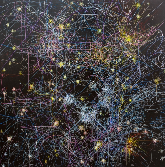 Kysa Johnson, blow up 255 - the long goodbye - (hello, hello - (almost)) - subatomic decay patterns with brown dwarves in Trapezium Region, 2015