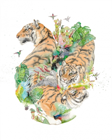 Laura Ball, Tiger Mandala #2, 2017
