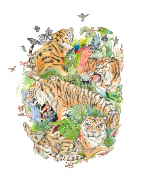 Laura Ball, Tiger Mandala #1, 2017