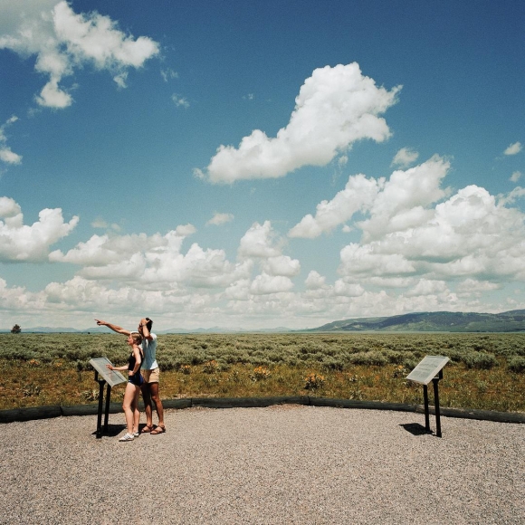 Couple Viewing Grand Tetons, Grand Tetons National Park, Wyoming