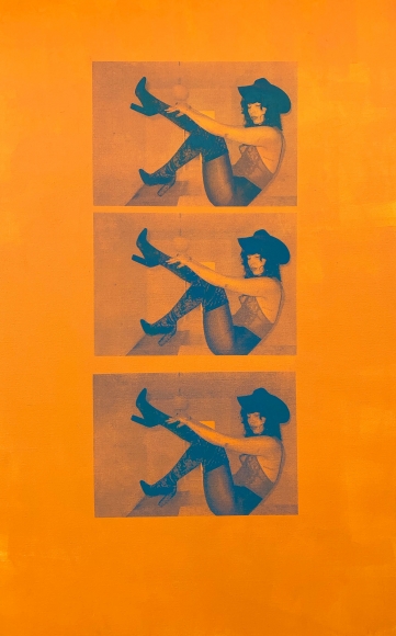 Michael Stiegler Georgia Orange and Teal, 2019 art from the exhibition on Bowery at Lone Goat Gallery