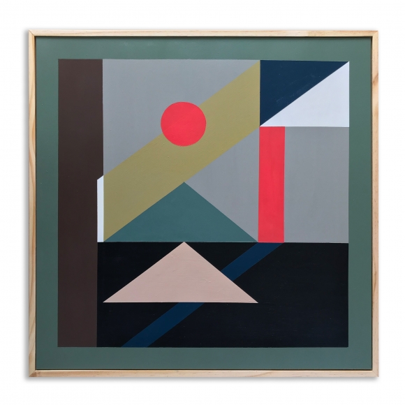 Greg Hodgson Red moon & two mountains, 2019 art