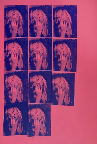 Michael Stiegler Kate Moss Pink, 2019 art from the exhibition on Bowery at Lone Goat Gallery