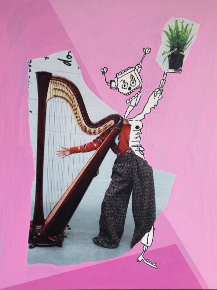 Michael Stiegler Plant Music, 2019, collage artwork from the exhibition On Bowery