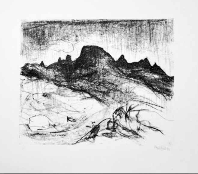 Lloyd Rees Southern Peaks Tasmania I, Lithograph Printed by Fred Genis