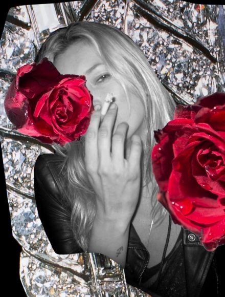 Michael Stiegler An English Rose - Dina Broadhurst X Michael Stiegler X Kate Moss Colab, 2018 art from the exhibition on Bowery at Lone Goat Gallery