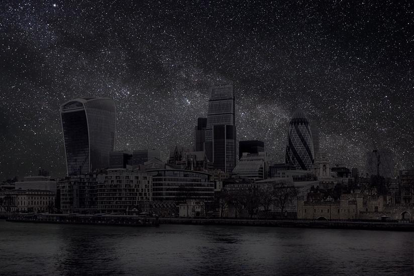  London 51&deg; 30' 17'' N 2015-02-17 lst 10:39, 	39 x 60 inch pigment print - Edition of 3