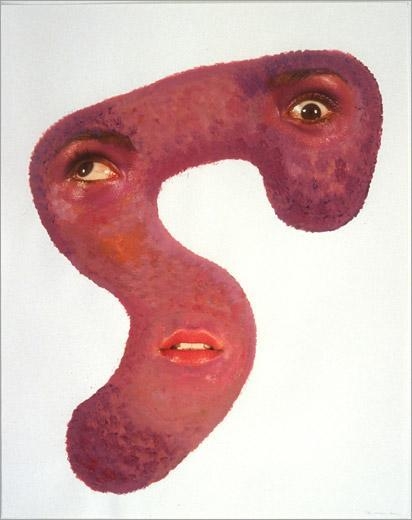 Slip, 2004 acrylic and collage on paper