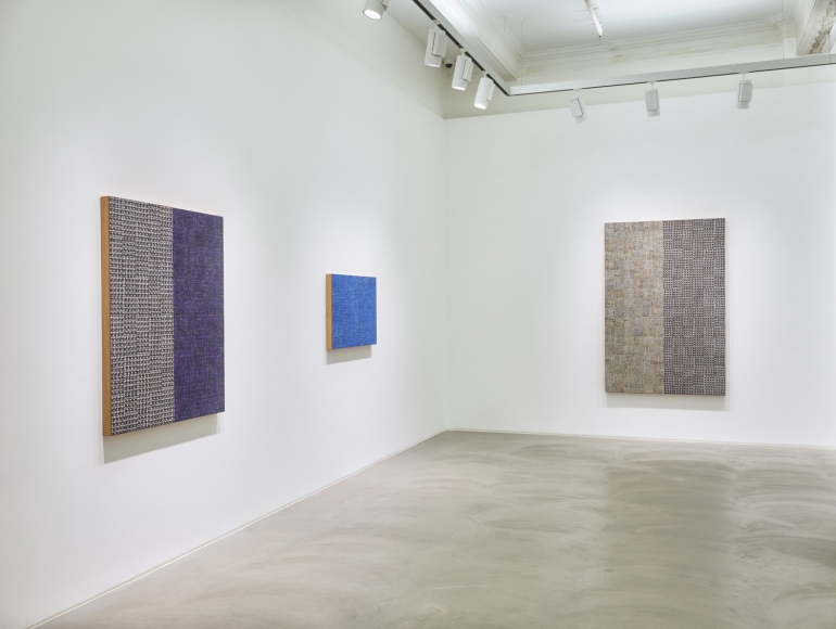 McArthur Binion, Hand:Work:II, Installation view at Lehmann Maupin, Hong Kong