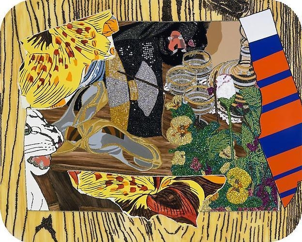 MICKALENE THOMAS Still life with black and white panther, 2009