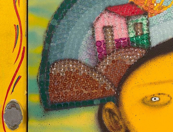 OSGEMEOS É hora de dançar break (It's time for some break dance) (detail), 2015