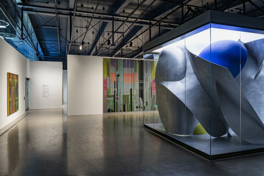 Installation view of Liu Wei Invisible Cities at moCa Cleveland, perspective 2