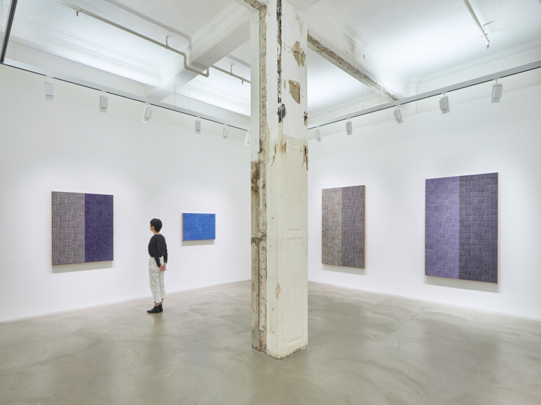 McArthur Binion, Hand:Work:II, Installation view at Lehmann Maupin, Hong Kong