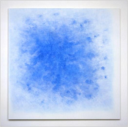 Web, 2005 white aquacryl and blue pencil on canvas