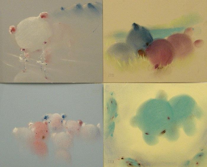 B11G17E21C20, 2004 pastel on colored paper