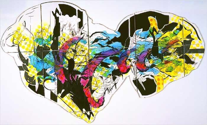 Entrail, 2000 ink on paper with plexiglass frame
