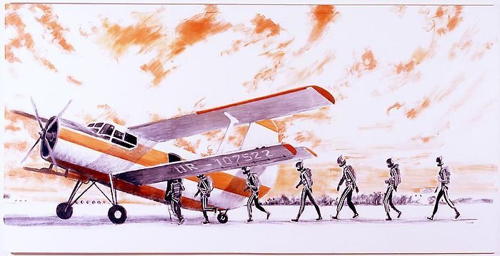ALEXEY KALLIMA From the series "Chechen Women's Team of Parachute Jumping and Its Virtual Fans", 2008