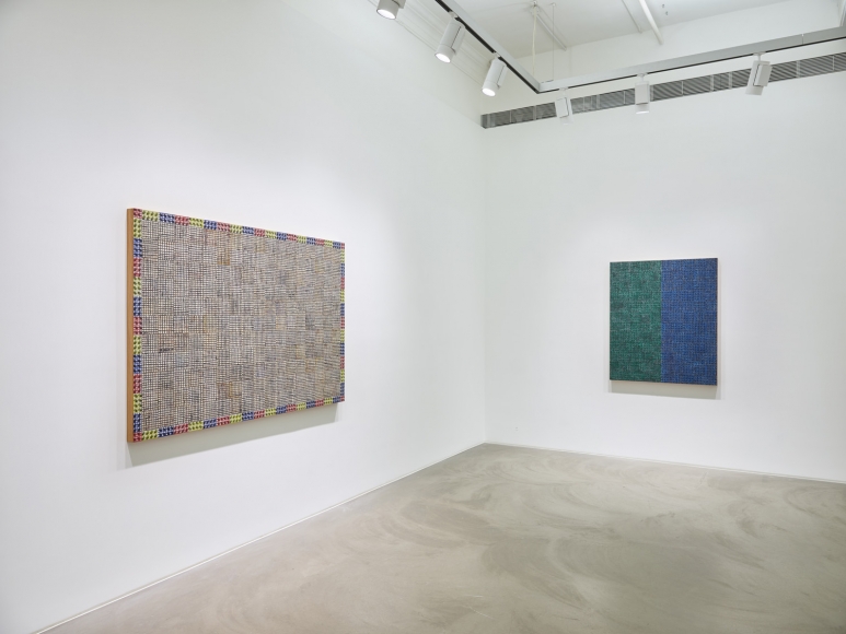 McArthur Binion, Hand:Work:II, Installation view at Lehmann Maupin, Hong Kong