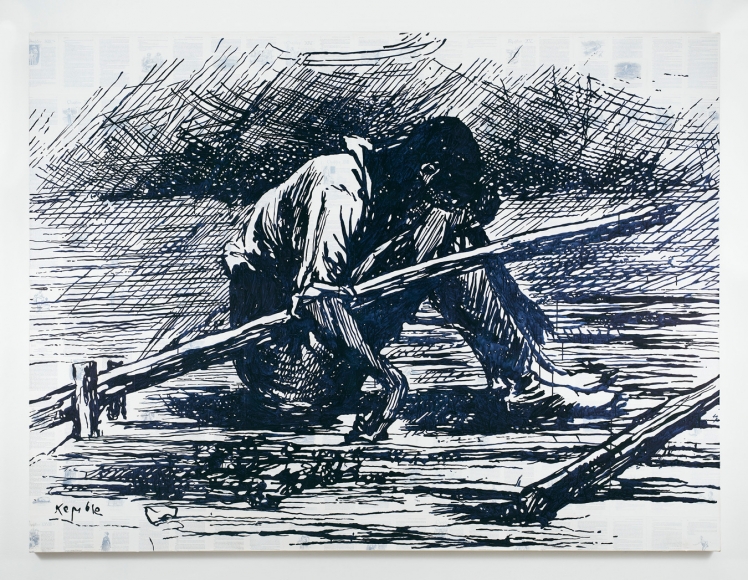 TIM ROLLINS and K.O.S., Asleep on the Raft (after Mark Twain), 2013-14