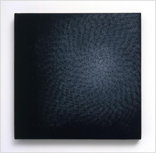 Ash, 2005 white pencil on black aquacryl on canvas