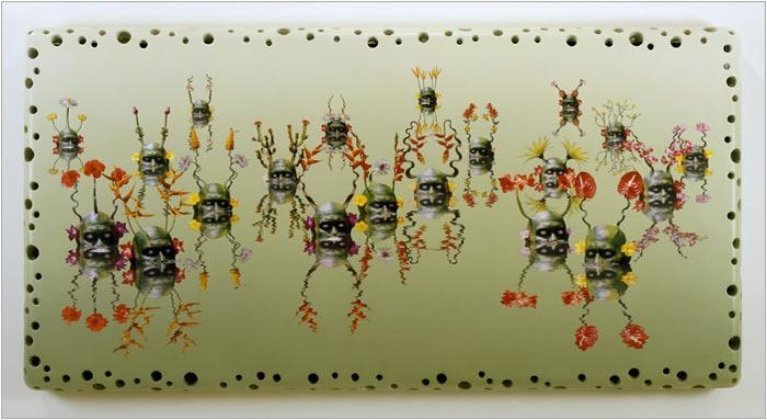 Green Reflecting Heads II, 2006