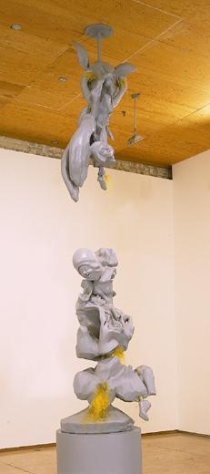 Totem, 2000 foam, wood, metal, water putty, paint, glue, easter grass