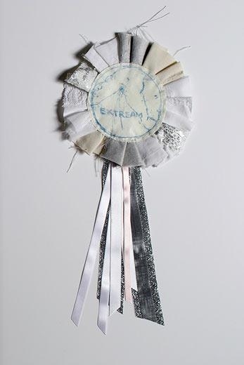 Extream, 2005 monoprint on calico, ribbons and fabric