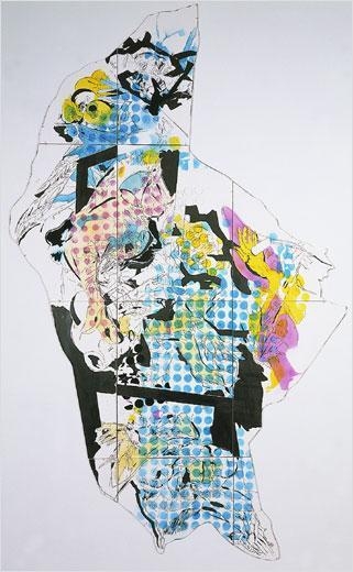 Decomposer, 2000 ink on paper with plexiglass frame