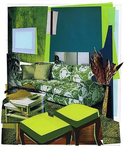 MICKALENE THOMAS Interior: Green and White Couch, 2011