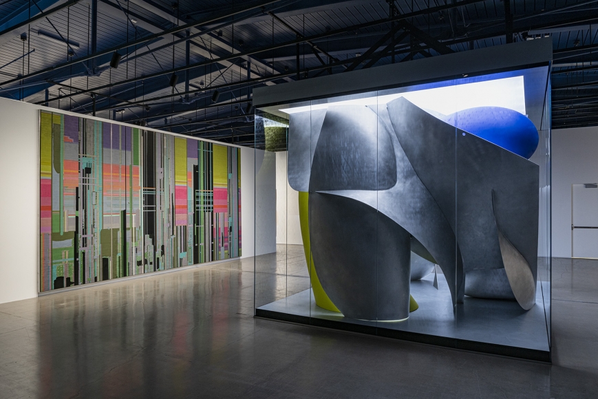 Installation view of Liu Wei Invisible Cities at moCa Cleveland, perspective 1