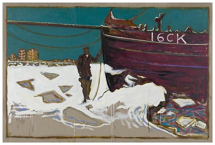 BILLY CHILDISH Frozen Estuary – Oyster Smack, Caroline, 1947 (violet series), 2012