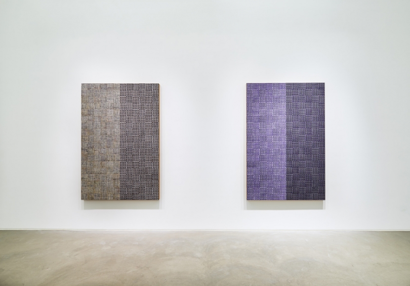 McArthur Binion, Hand:Work:II, Installation view at Lehmann Maupin, Hong Kong