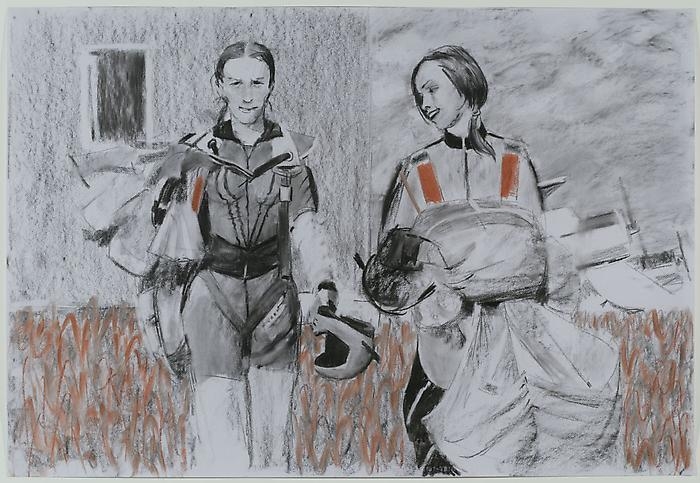 ALEXEY KALLIMA From the series "Chechen Women's Team of Parachute Jumping and Its Virtual Fans", 2008