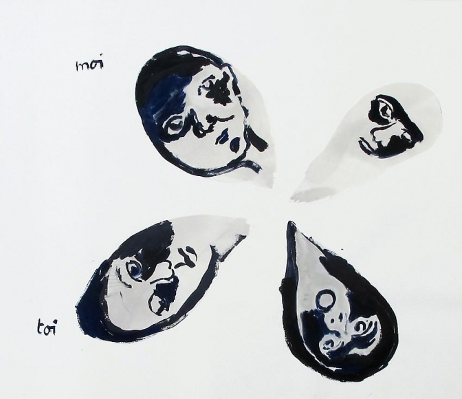 Untitled 2007 collage, watercolor on paper