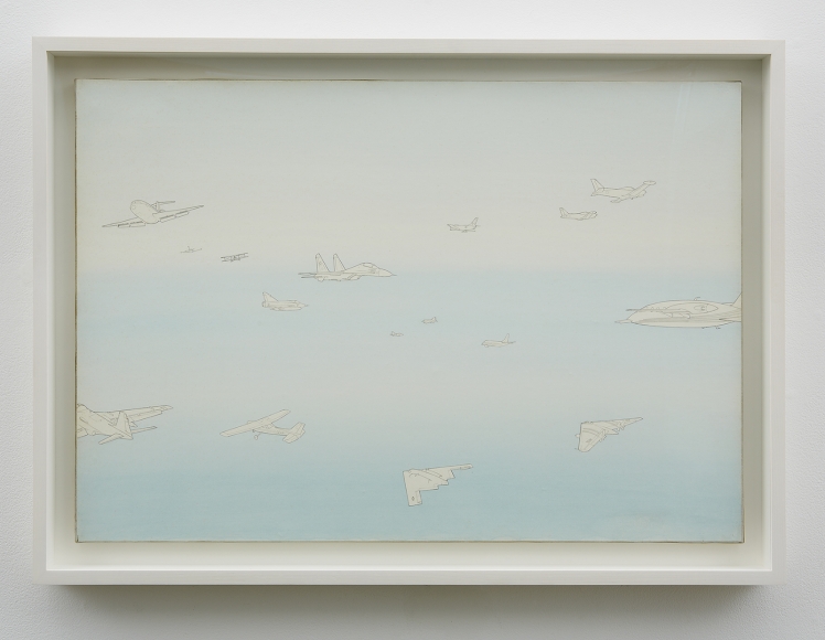 Cieli ad alta quota, c. 1980, Watercolor and ink mounted on paper