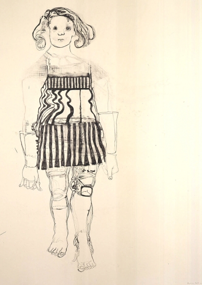 girl with striped clothing by hannah van bart