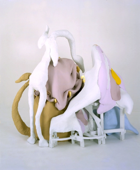 Peaceable Kingdom, 2001, Wood, wire, foam, plaster, resin, gold leaf and enamel paint