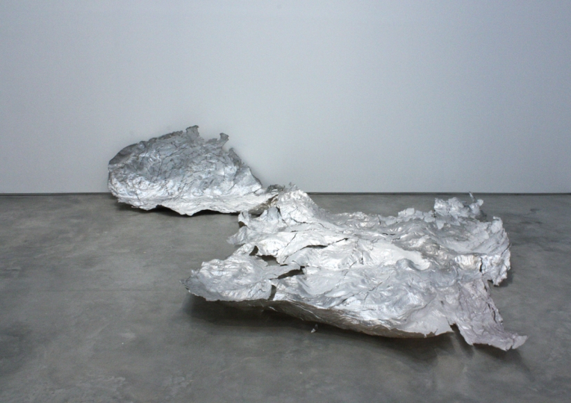 a contemporary abstract sculpture by jay heikes exhibited in a new york art gallery