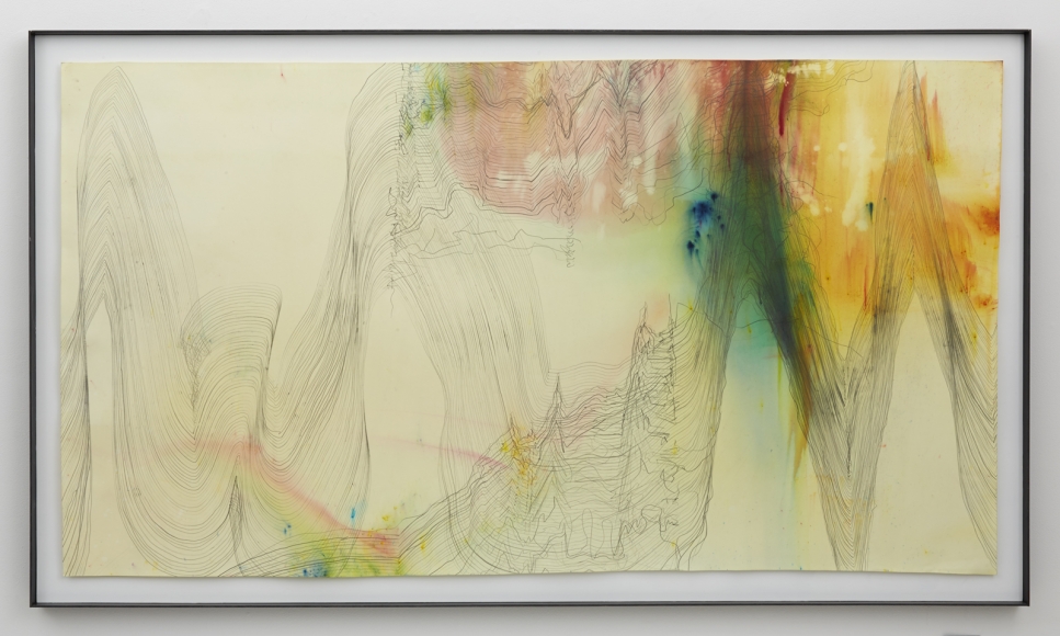 Music for Minor Planets (Hawking), 2013, Graphite and pigment on dyed and bleached paper