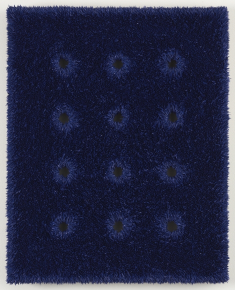 panel of blue linen by donald moffett