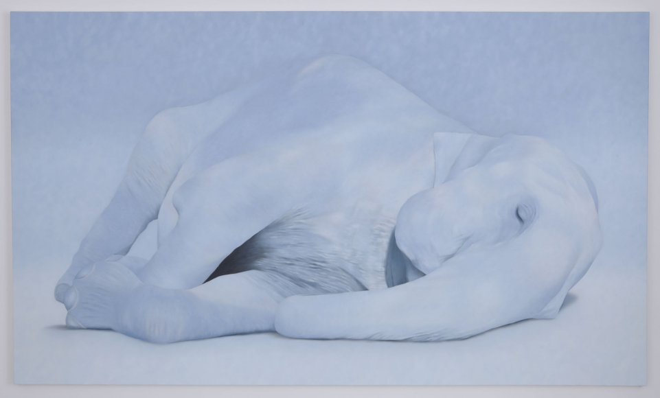 painting of an elephant lying down by ivette zighelboim