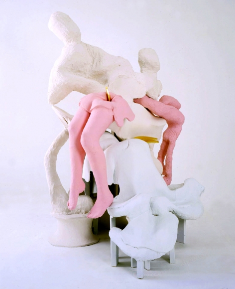 Waterfall, 2001, Wood, plaster, wire, nylon fabric, foam, resin, gold leaf and enamel paint