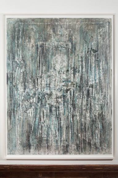 blue sculptural painting by diana al-hadid