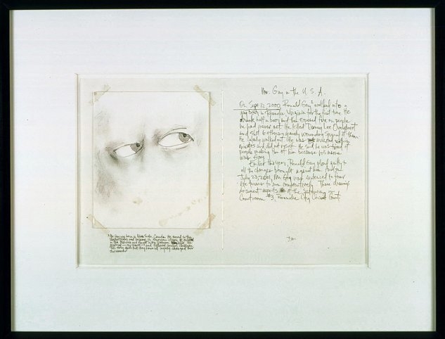Mr. Gay in the U.S.A. #1, 2001, Graphite on paper, linen tape